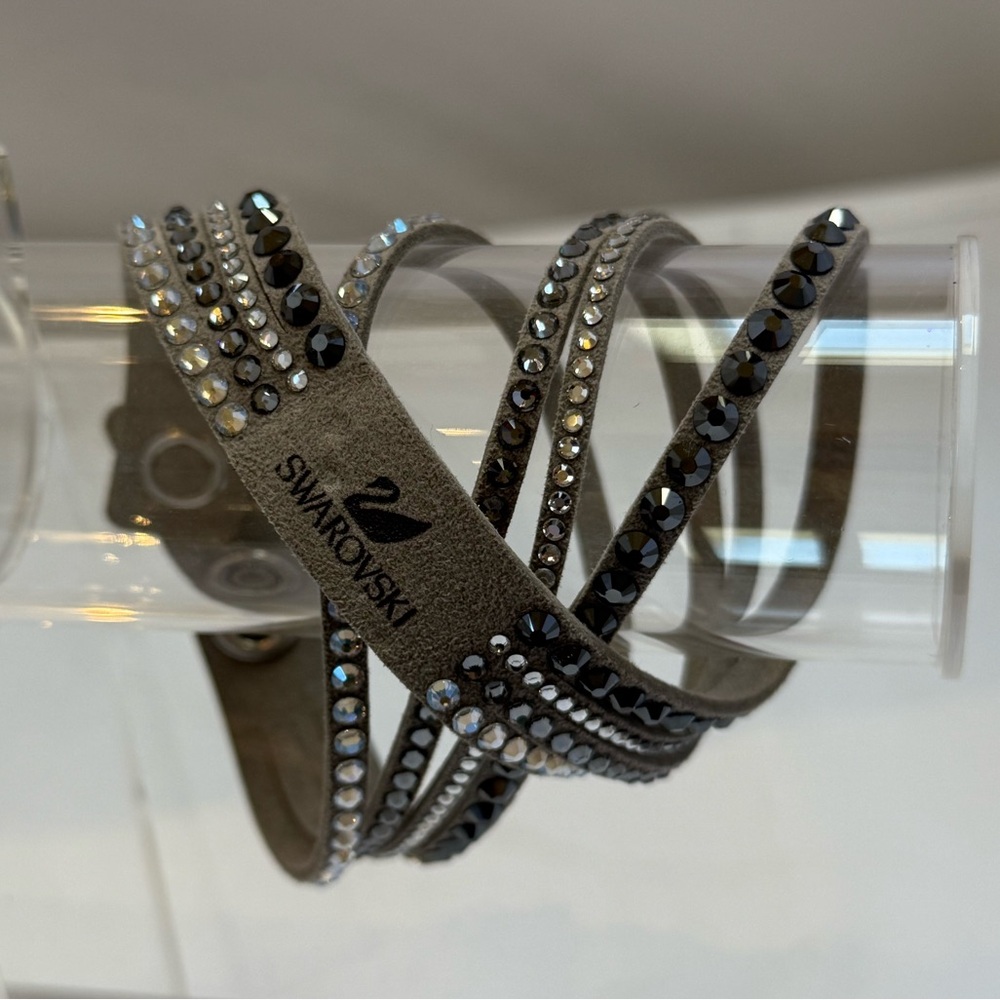 Swarovski Slake Dark Grey with Black and Silver Rhinestones Activity Wrap